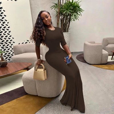 "Lotus Walk" Bodycon Long Sleeve Midi Dress 02