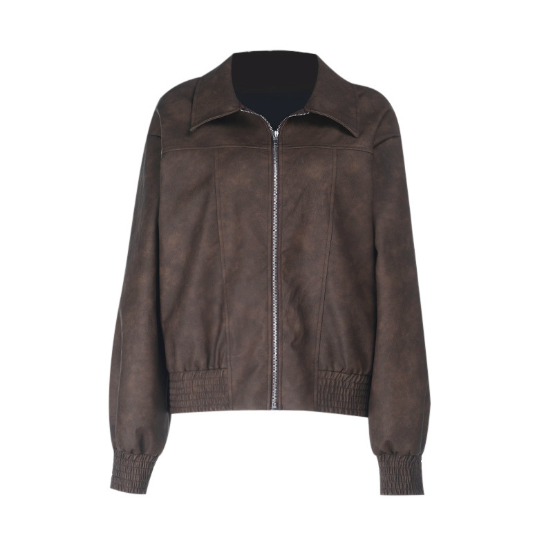 Color-Blocked Stand Collar Jacket