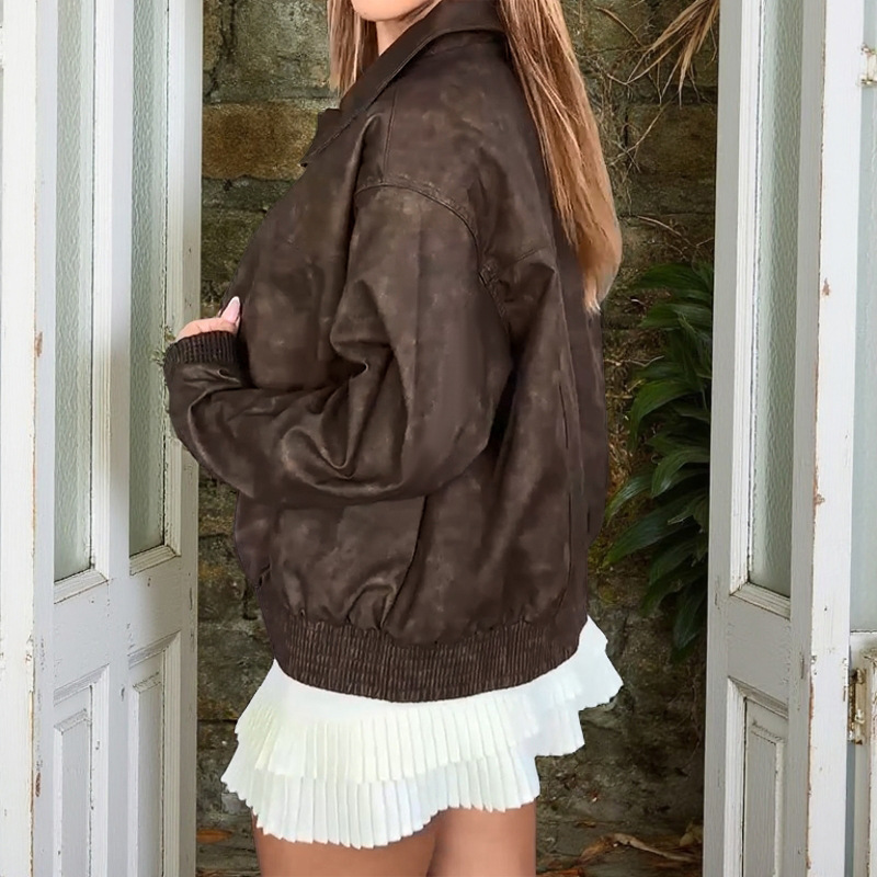 Color-Blocked Stand Collar Jacket