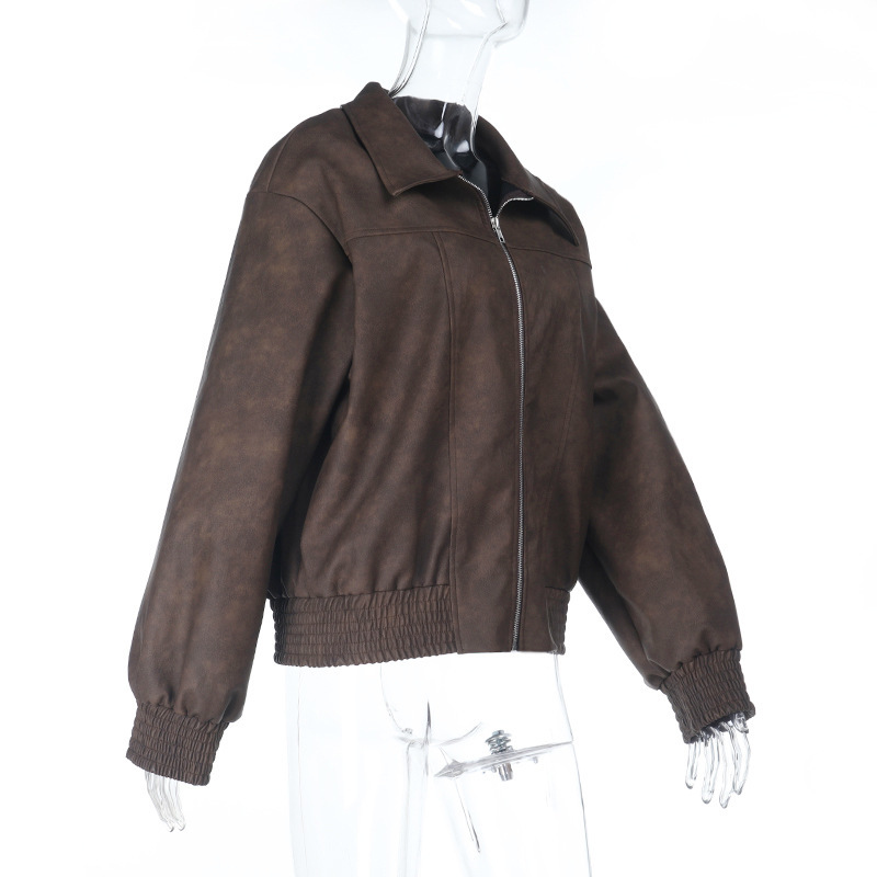 Color-Blocked Stand Collar Jacket