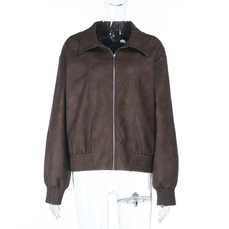 Color-Blocked Stand Collar Jacket