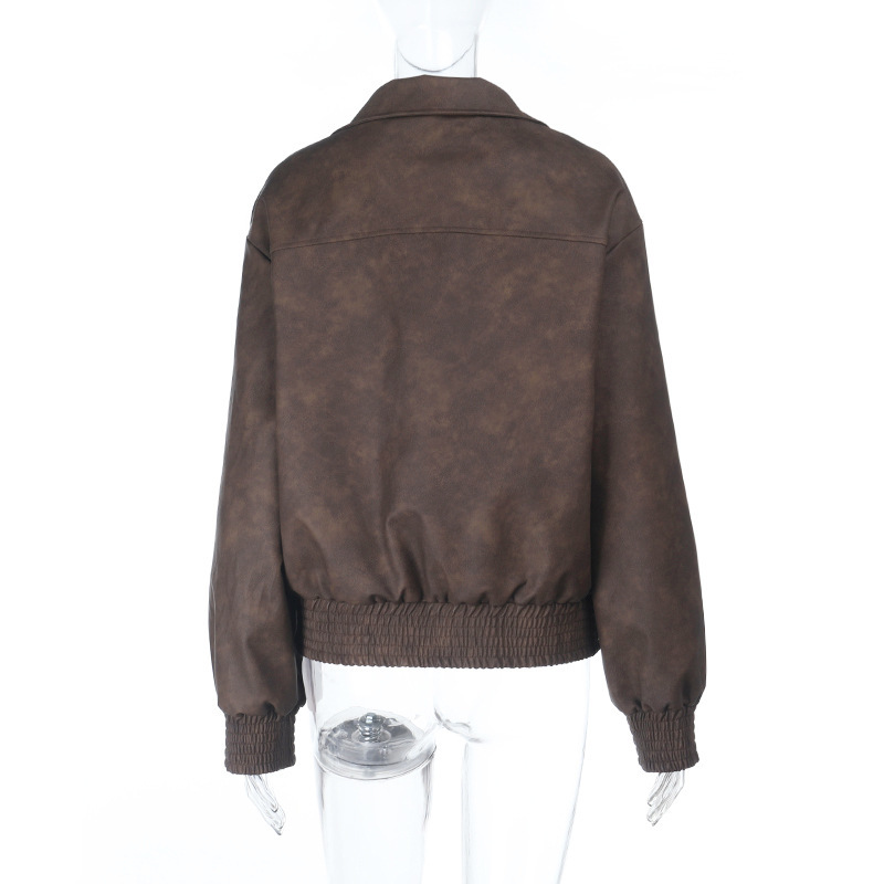 Color-Blocked Stand Collar Jacket