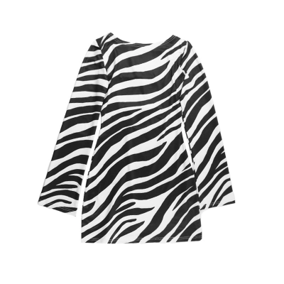 Fitted Cocktail Gown with Cut-Out Back Animal Print Long Sleeve Dress 01