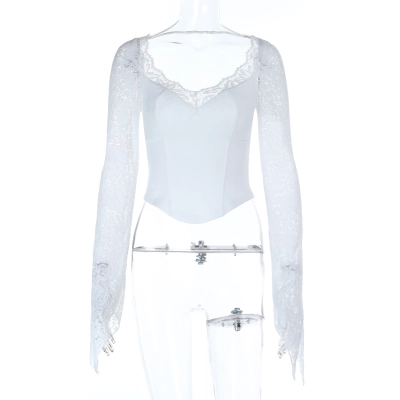 Fall/Winter New Long Sleeve Top with Lace Insert 01