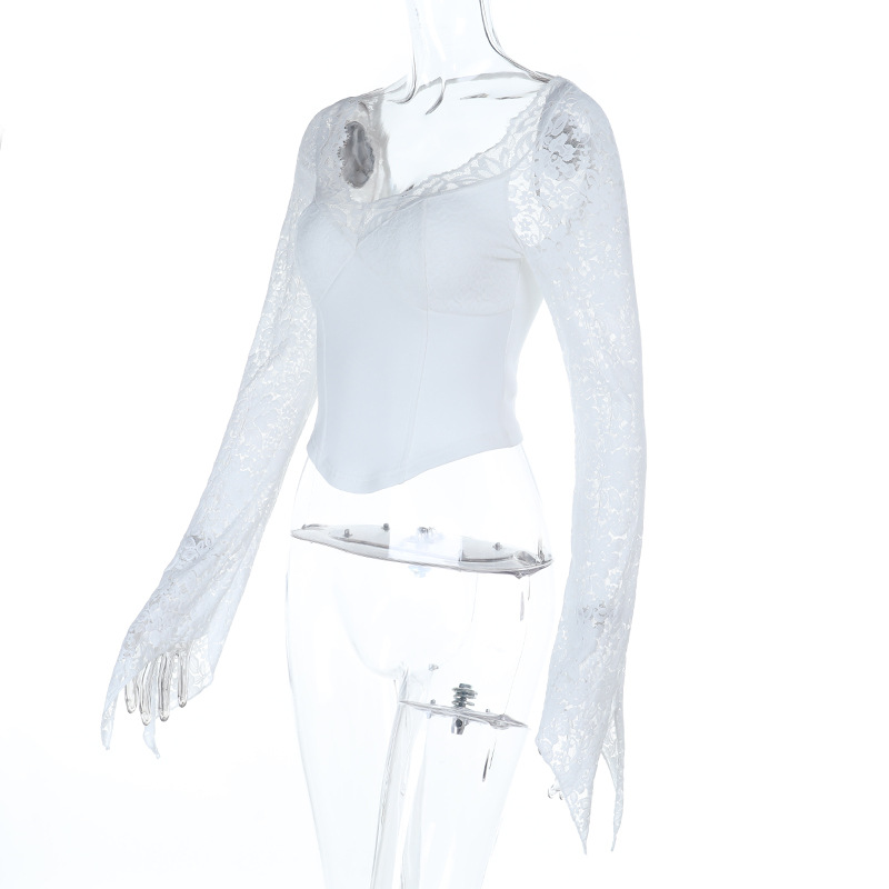 Fall/Winter New Long Sleeve Top with Lace Insert