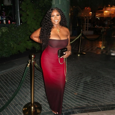 Strapless Ombre Tulle Backless Long Dress 02