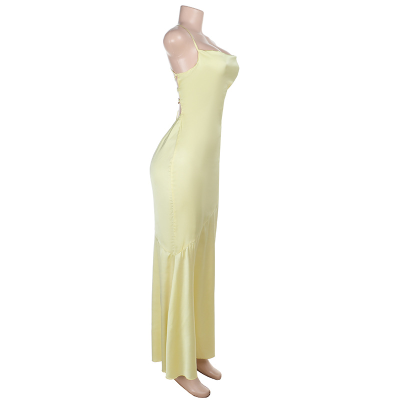 Sexy Backless Tie-Strap Maxi Dress