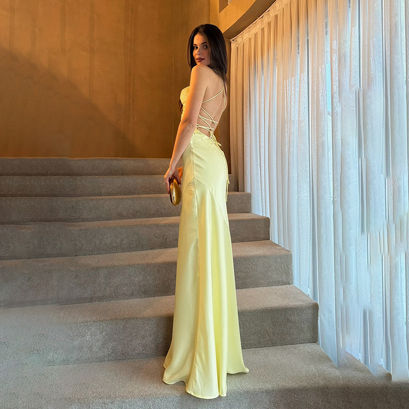 Sexy Backless Tie-Strap Maxi Dress