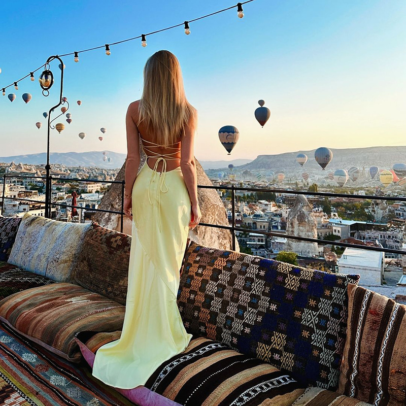 Sexy Backless Tie-Strap Maxi Dress