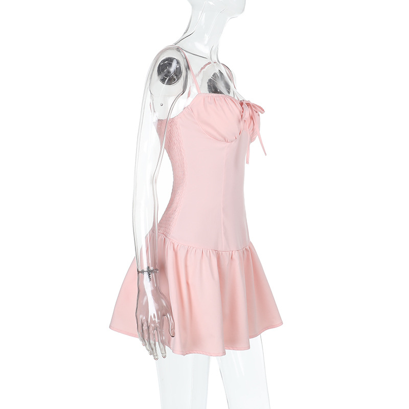 Spaghetti Strap Backless A-Line Mini Dress