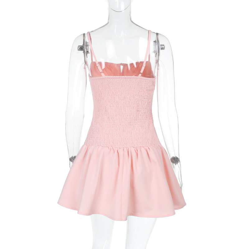 Spaghetti Strap Backless A-Line Mini Dress