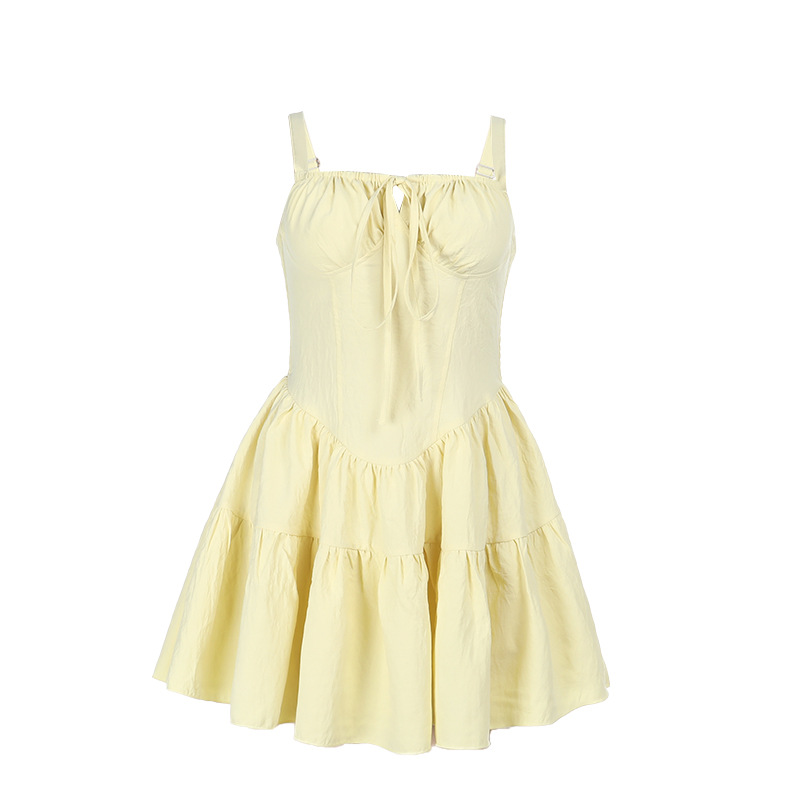 Sexy Cinched Waist Tie-Waist A-Line Dress