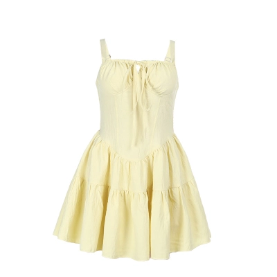 Sexy Cinched Waist Tie-Waist A-Line Dress 01