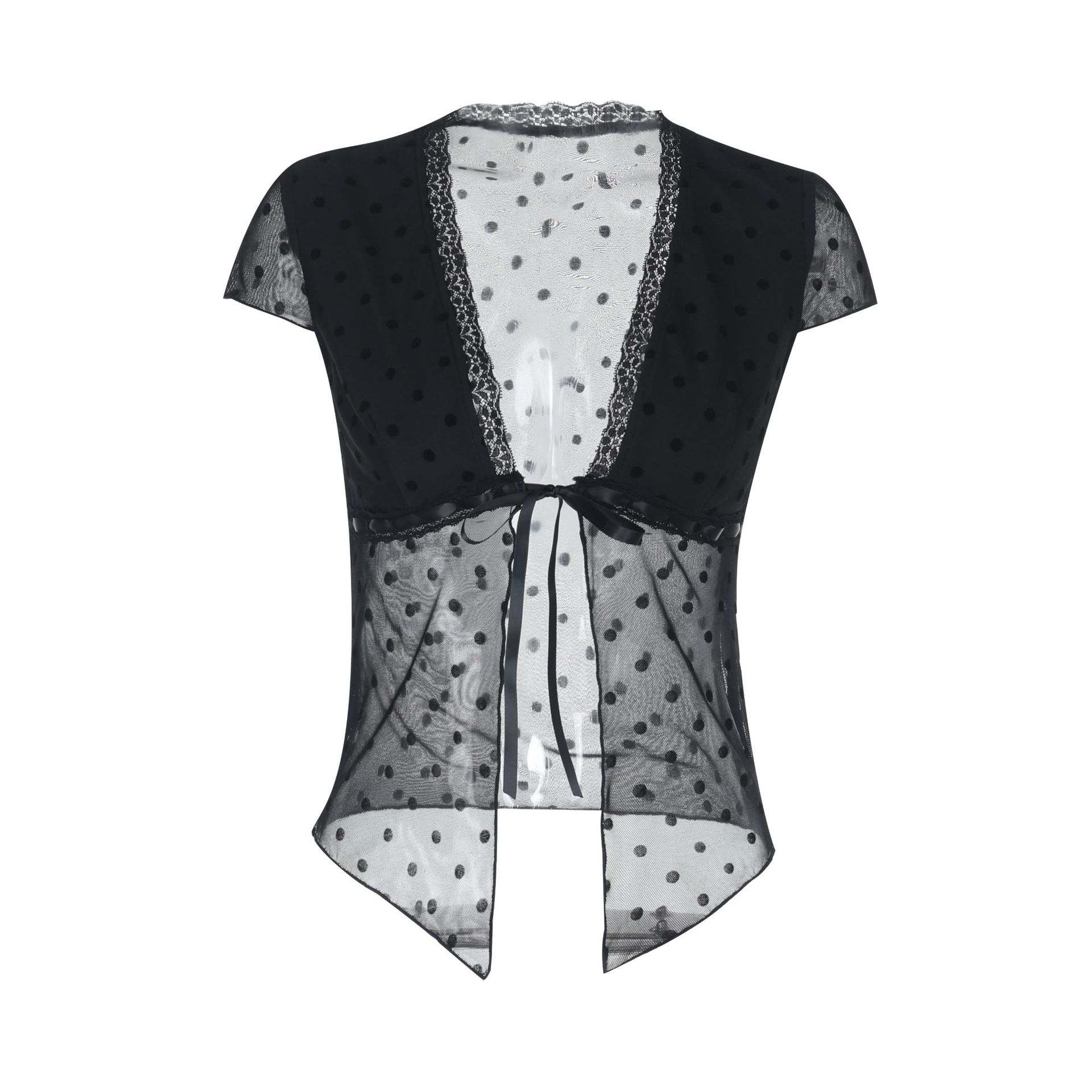 Sexy Polka Dot Cropped Cardigan Top