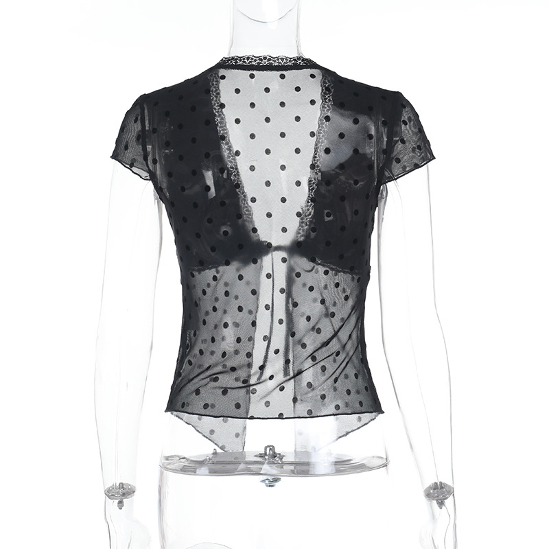 Sexy Polka Dot Cropped Cardigan Top