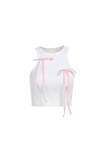  Stylish Bow Tie Halter Crop Tank Top 01