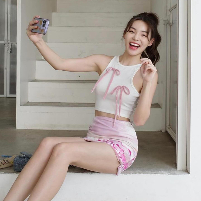  Stylish Bow Tie Halter Crop Tank Top