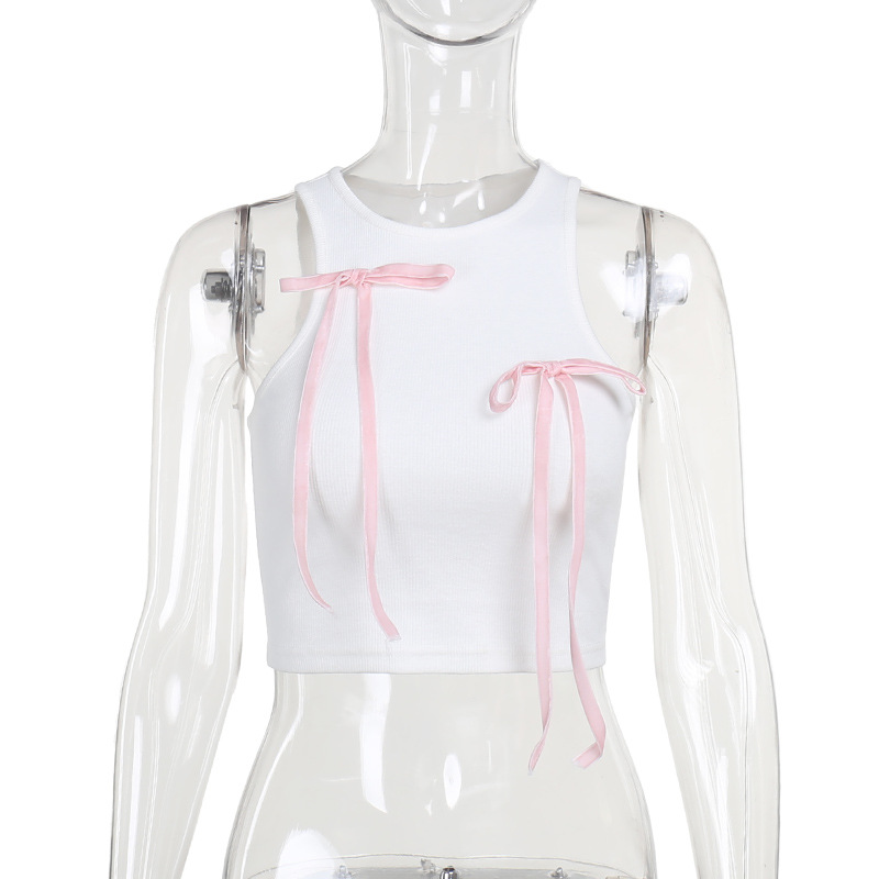  Stylish Bow Tie Halter Crop Tank Top