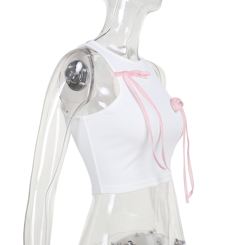  Stylish Bow Tie Halter Crop Tank Top