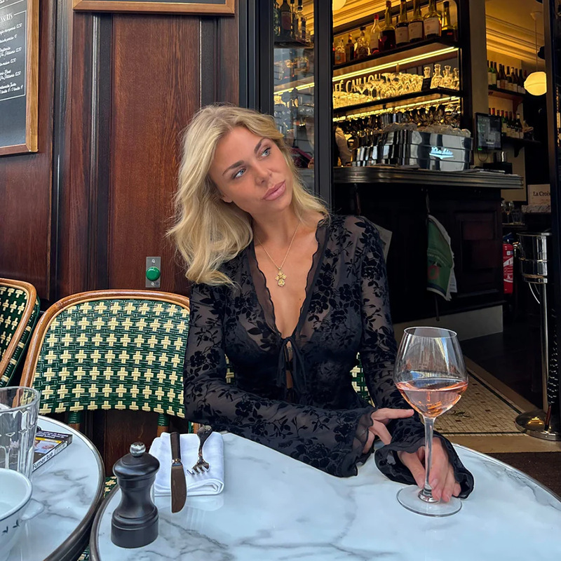 Chiffon Blouse with Ruffled Bell Sleeves