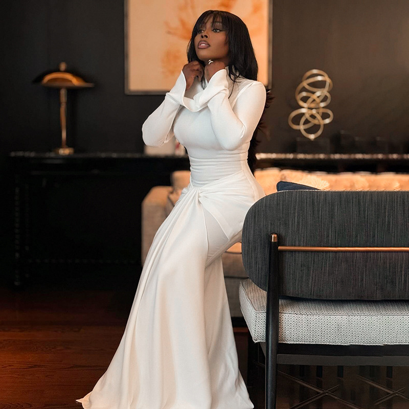 Solid Color Waist-Cinched Bodycon Dress with Tie Belt