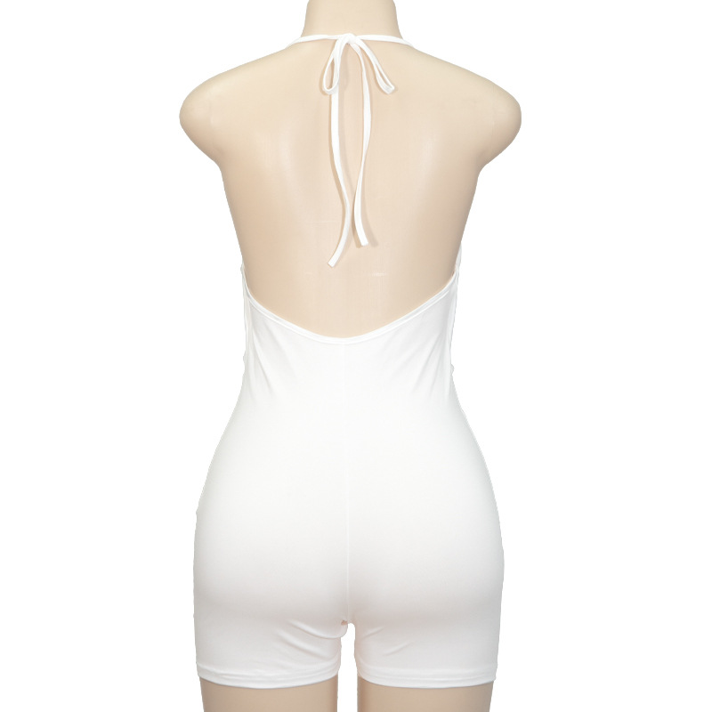 2025 Spring Summer New Women's Sexy Y2K Halter Crop Jumpsuit