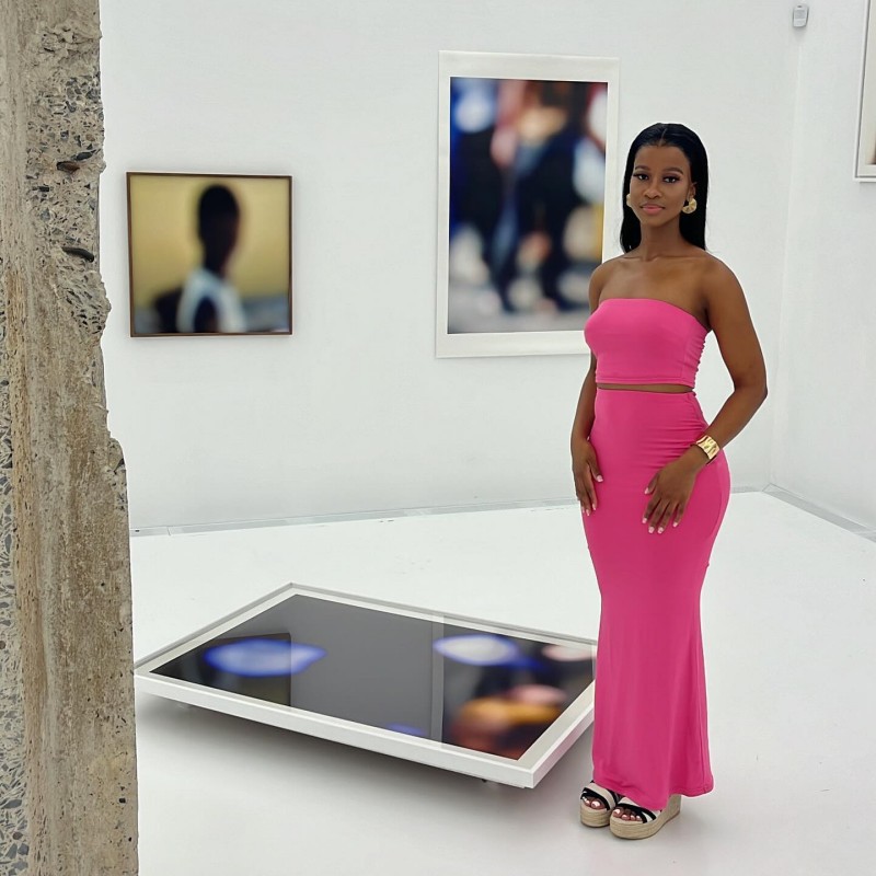 Summer New Solid Color Sleeveless Bustier Crop Top & High-Waisted Bodycon Long Skirt Two-Piece Set