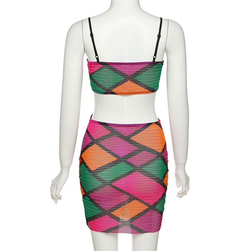 Sleeveless Colorblock Diamond Quilted Tube Dress with Cut-Out Back & Adjustable Straps