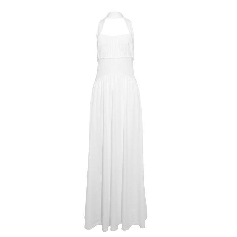 Halter Neck Sheer Mesh Maxi Dress