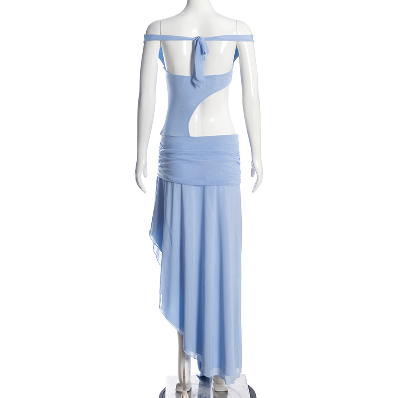 One-Shoulder Printed Maxi Dress