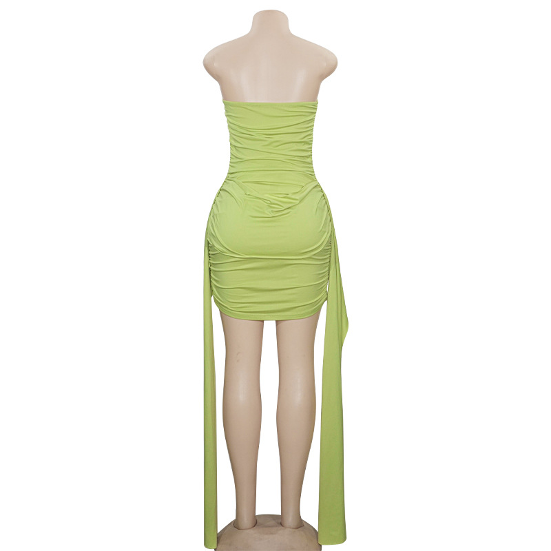 Strapless Ruched Bodycon Mini Dress