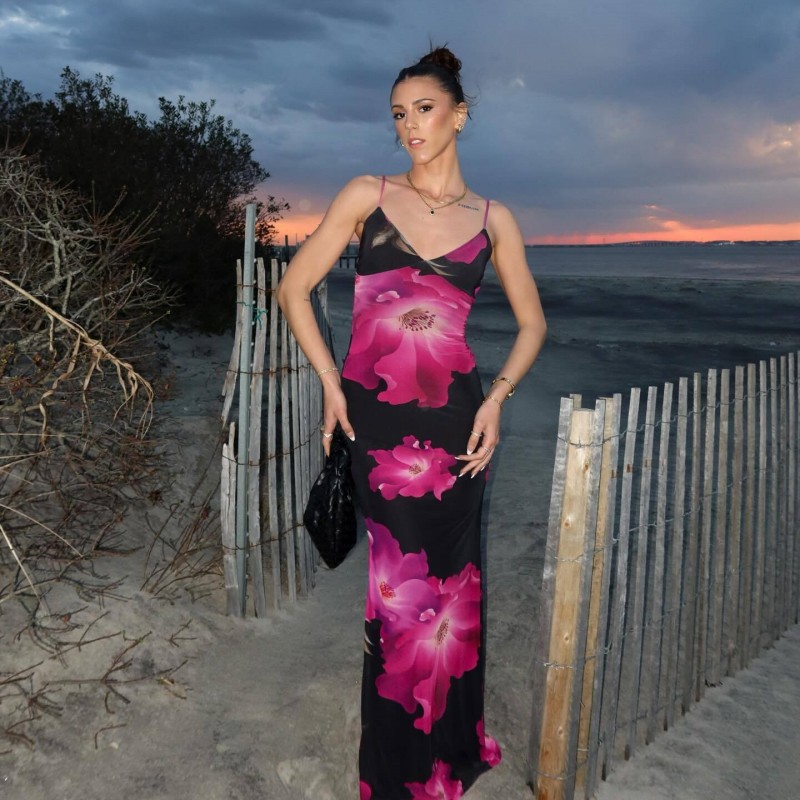 Sexy Spaghetti Strap Sleeveless Floral Maxi Dress