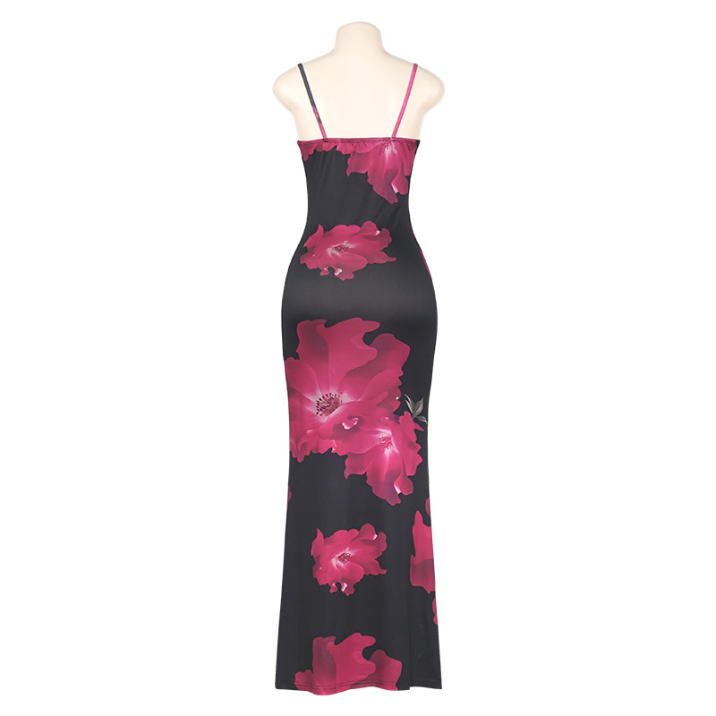 Sexy Spaghetti Strap Sleeveless Floral Maxi Dress