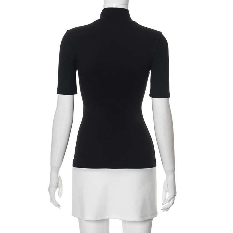 Round Neck Long Sleeve Solid Color Panel-Block Maxi Dress