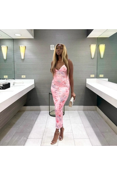 Floral Print Spaghetti Strap Backless Maxi Dress 02