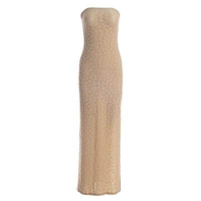 Strapless Jacquard Bodycon Maxi Dress 01