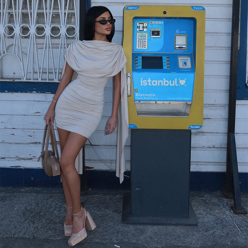 Ruched Off-the-Shoulder Bodycon Mini Dress