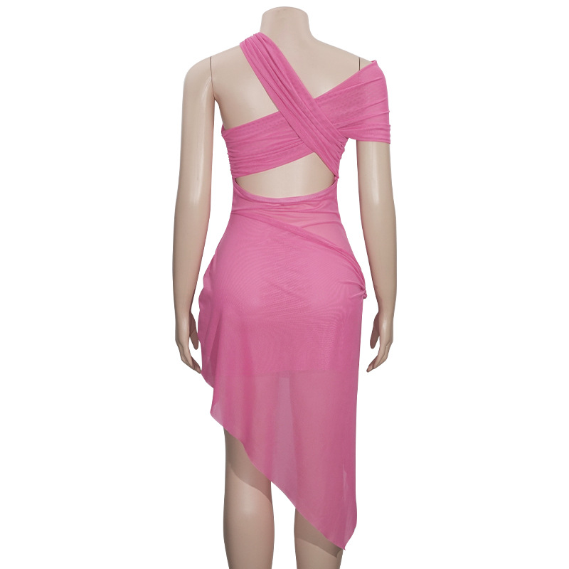  Ruched Halter Neck Backless Bodycon Mini Dress