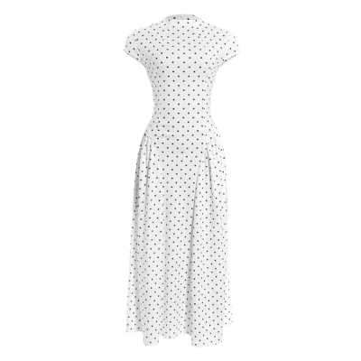 Vintage Polka Dot Sleeveless Maxi Dress 01