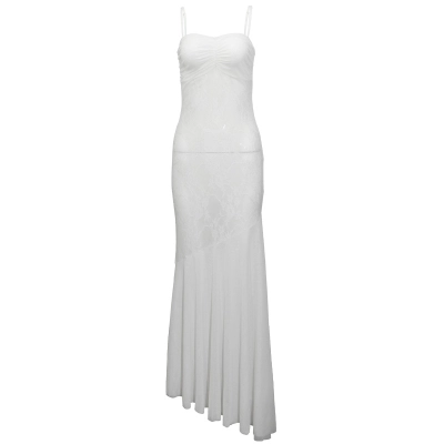 Strapless Lace-Trimmed Maxi Dress 01