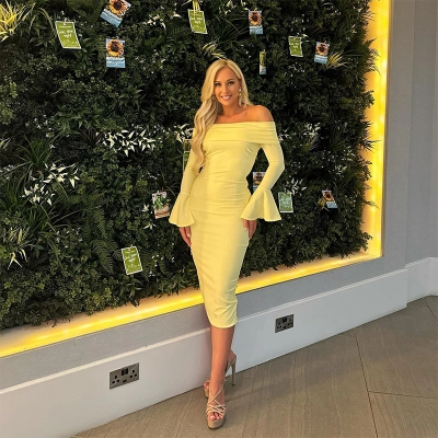 Solid Color Off-the-Shoulder Long Sleeve Maxi Dress 02