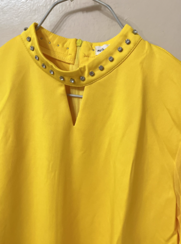 Fashionable Trumpet Sleeve Pleated Rhinestone Loose A-Line Dress review Kat77