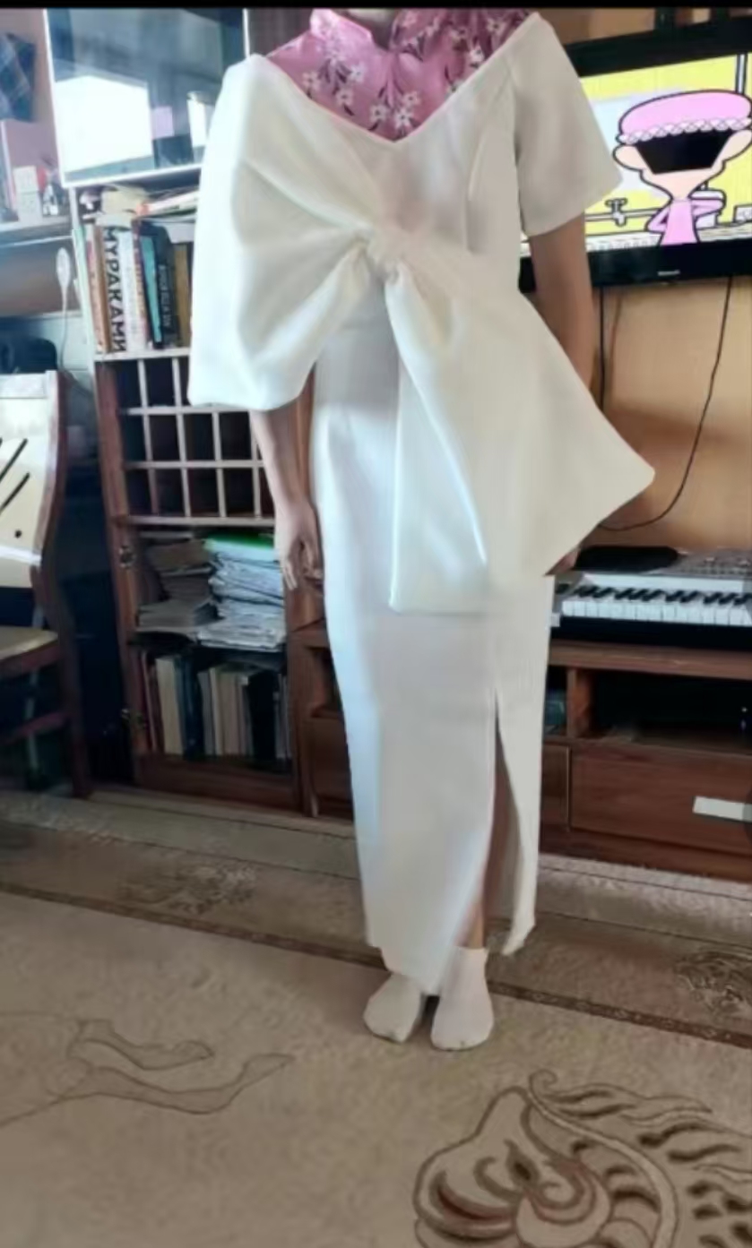 Deep V Bow High Waist Hip Party Dress Dress review Latrise smith