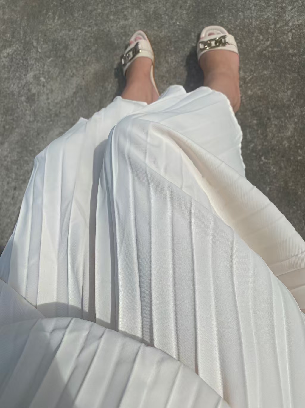 Suspender Pleated Sexy Fashion A-line Long Skirt Dress review Christine Troxlair