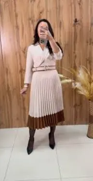 Autumn And Winter Suit Collar Fashionable OL Elegant Pleated Dress review Robert 