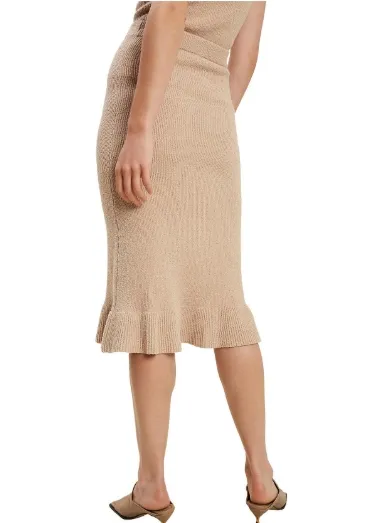 Semi-Sheer Textured Knit Midi Skirt review Chloe Adams