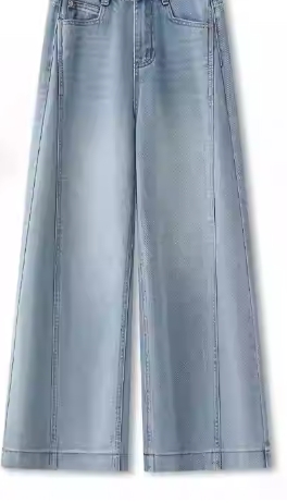 Light Blue Wide-Leg Jeans & High-Waisted Capri Pants Set review Chloe