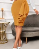 Fashionable Hip-hugging Sexy Slim Zipper Skirt review Ava Thompson