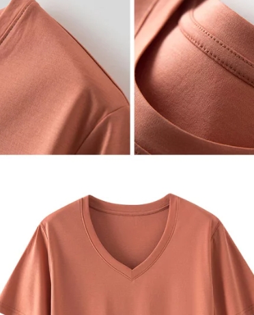 New Modal Short Sleeve V-Neck Loose Top for Women review Madison Clark