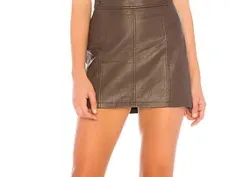 Slim-Fit A-Line Faux Suede Skirt review Emma Johnson